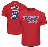 Puerto Rico Baseball 9 Javier Baez Majestic 2017 World Baseball Classic Name & Number T-Shirt Red,baseball caps,new era cap wholesale,wholesale hats